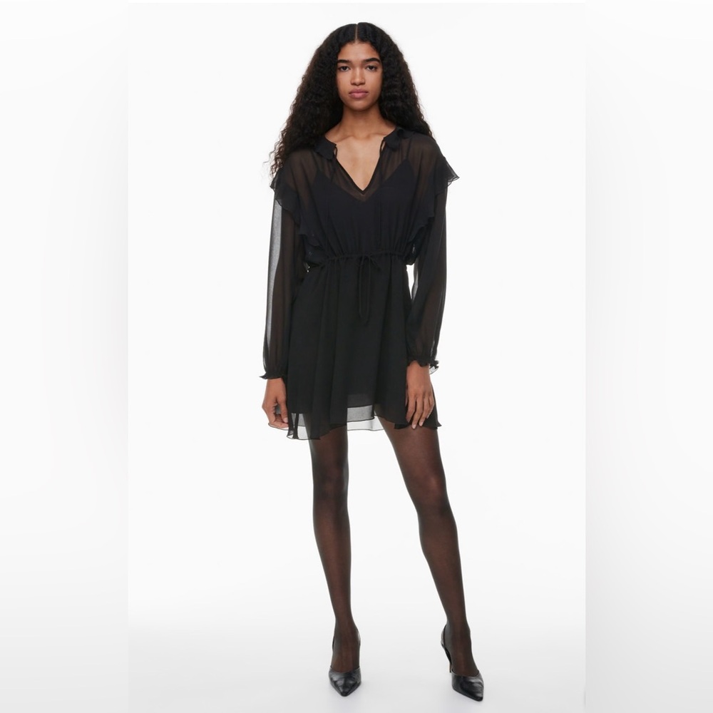 NWT Artizia Wilfred Tartine Long Sleeve Layer Mini Dress - Taupe / Tan / Beige